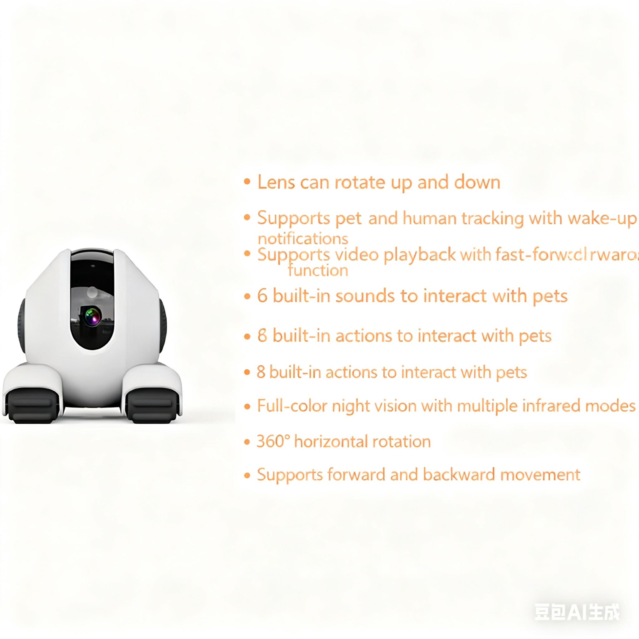 Whole-House Mobile Pet Monitoring Camera - Smart Interactive Companion with Remote Mobile Control - 图片 2