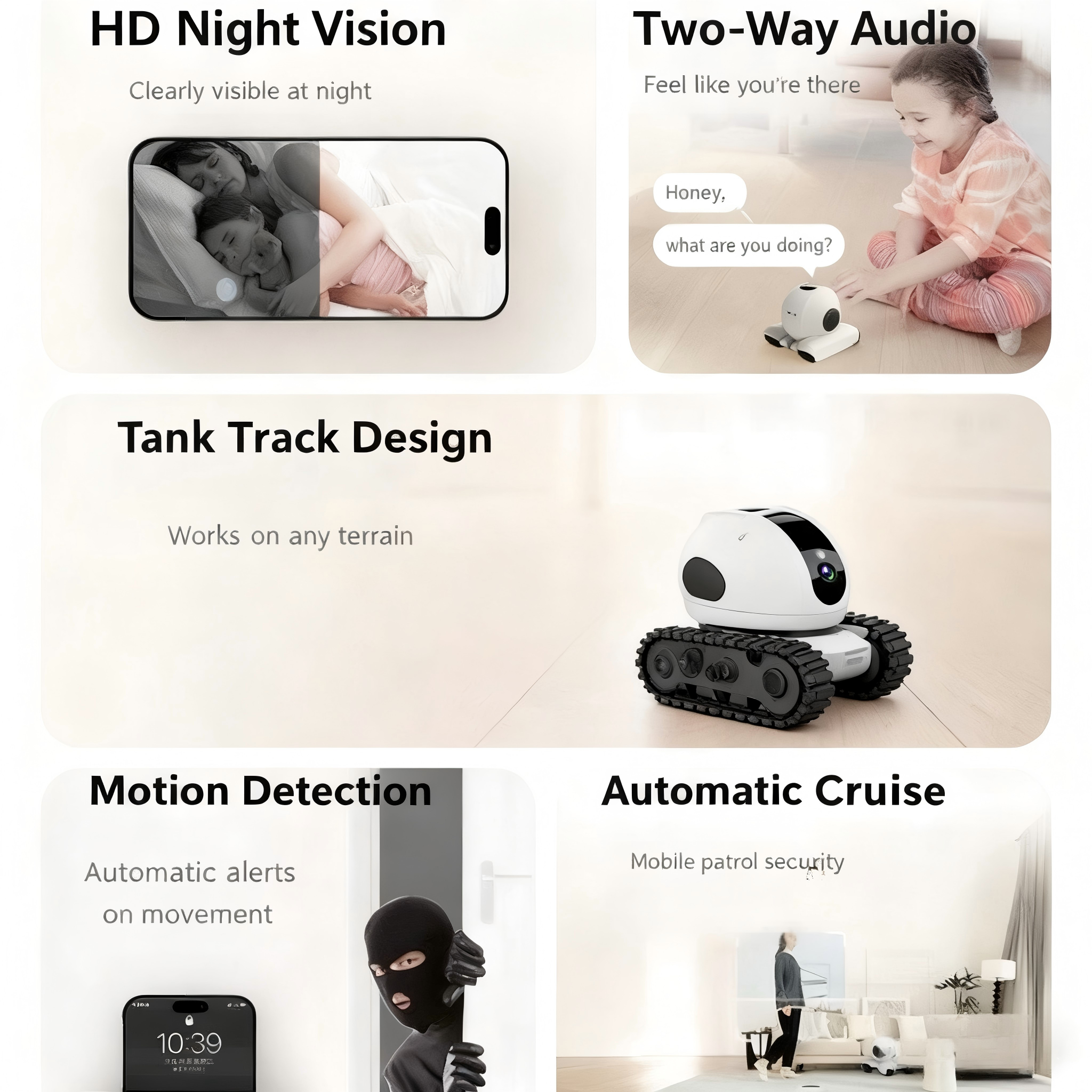 Whole-House Mobile Pet Monitoring Camera - Smart Interactive Companion with Remote Mobile Control - 图片 3